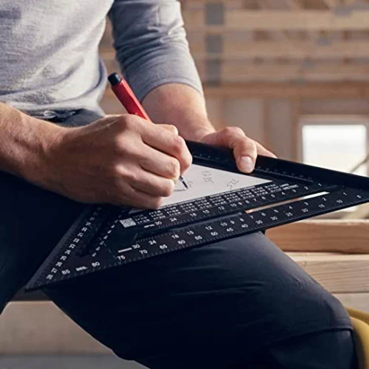 5-in-1 Anschlagdreieck 300mm I Hultafors I 300mm Zimmermannswinkel CNC gefräst aus Aluminium I Zimmererwinkel zum Anreißen, Messen & Zeichnen I Inkl. Umrechnungstabelle I 257040 – Bild 5