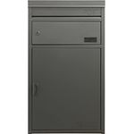 Paket-Briefkasten Safepost 45 silbergrau Design-Paketkasten moderne Paketbox RAL 9006