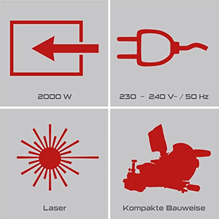 Practixx Kappsäge PX-KZS-305PA Kappzugsäge mit Laser und Softstart, 48° neigbarer Sägekopf - 2000W (Blau) – Bild 4