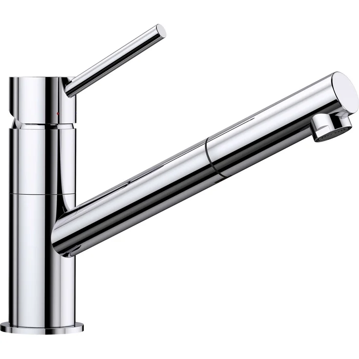 Blanco KANO-S Küchenarmatur, Niederdruck Wasserhahn mit Schlauchbrause in Chrom, 120° schwenkbar – Bild 1