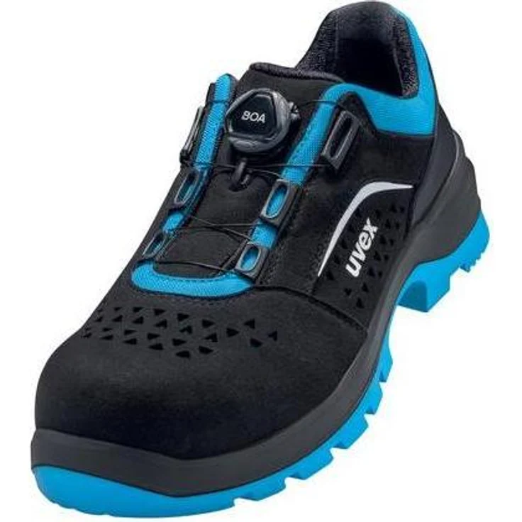 Uvex Safety 2 xenova Halbschuhe S1P 95583, metallfreie Sicherheitsschuhe in blau und schwarz, Weite 12, Größe 46, mit optimaler Dämpfung und atmungsaktivem Design