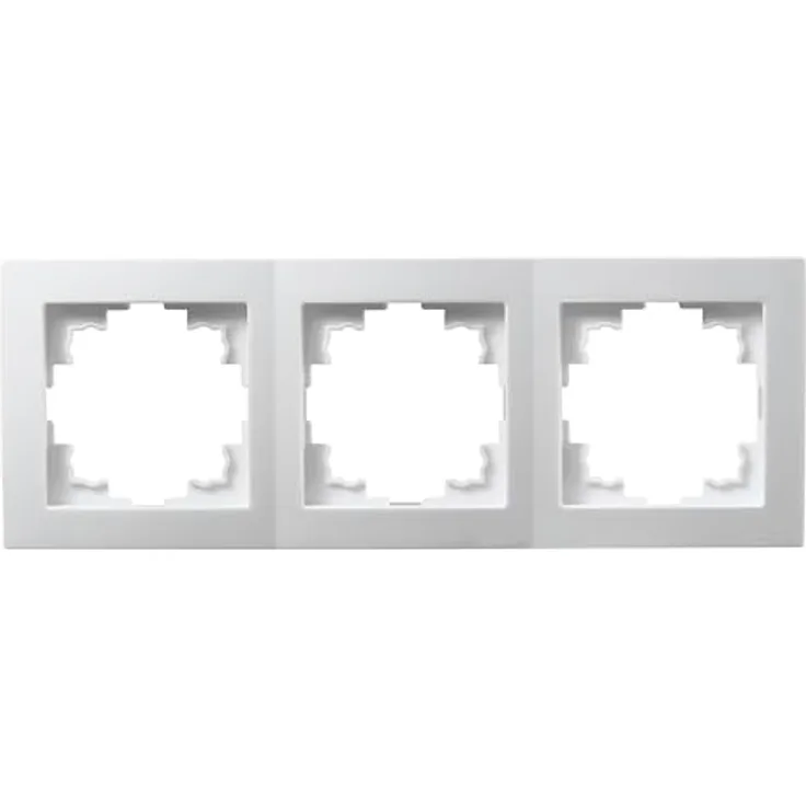 McPower FLAIR Rahmen 3-Fach, mattweiß, quadratischer Kunststoffrahmen für Schalter-Serie FLAIR
