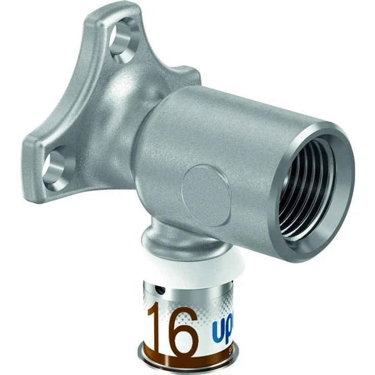 Uponor s-press plus Tapbogen 90°, Messing-Presselement für Trinkwasser- und Heizsysteme, 16 mm x 12, korrosionsbeständig