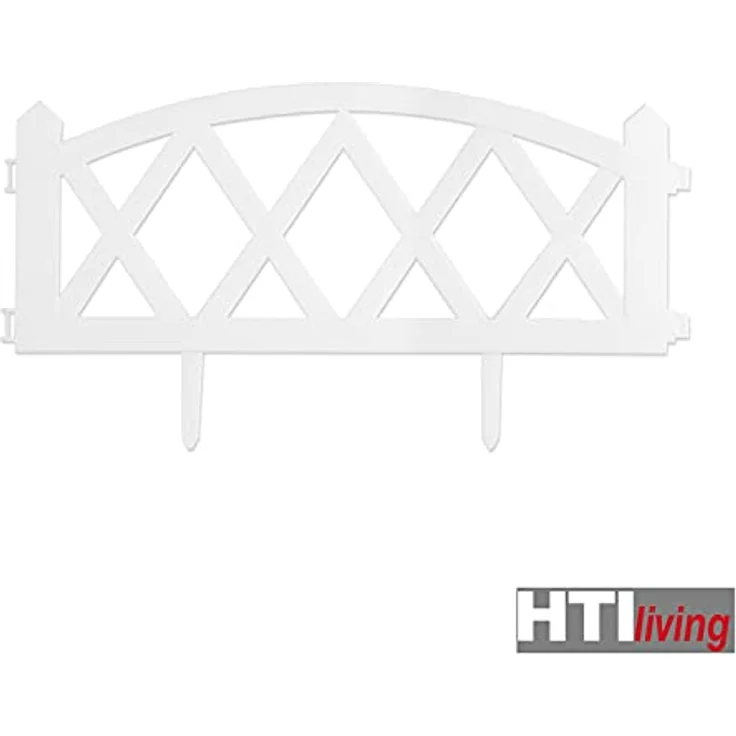HTI-Living Beetbegrenzung Zierzaun Bogen oben 4-teilig Nessa, 4 Zaunelemente, Beeteinfassung Beetbegrenzung, Kunststoff, 240 cm, witterungsbeständig, braun – Bild 2