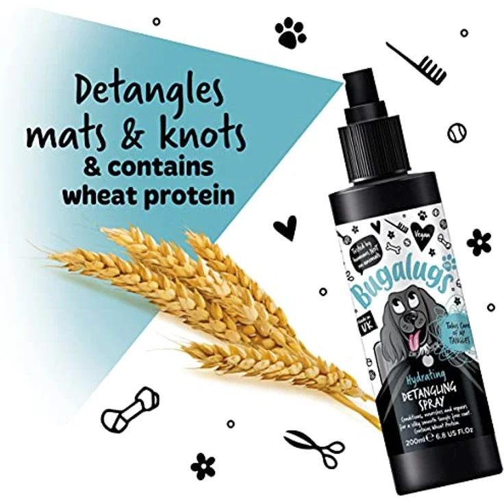 Bugalugs Fellentwirrer Entwirrungsspray, 200ml, pH-ausgeglichen, verschiedene Düfte, 3-in-1 Pflege für seidig-glattes Fell – Bild 2