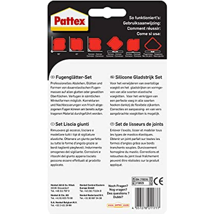 Pattex Fugenglätter Set, 2 Fugenspachtel zum professionellen Glätten dauerelastischer Fugen, inkl. Aufbewahrungsbox – Bild 2