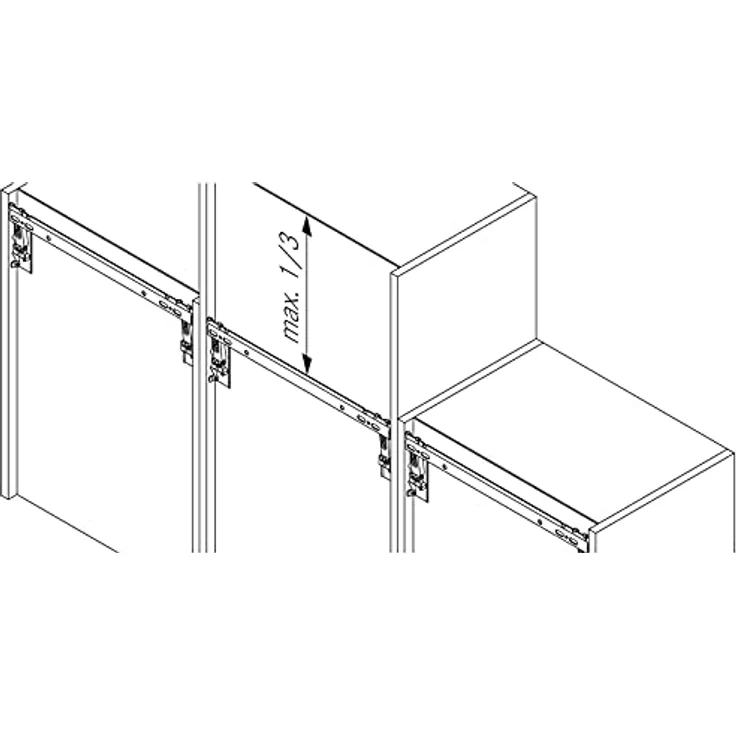 SO-TECH® TH6401 Montagezubehör verdeckte Schrankaufhänger, verstellbar, Tragkraft 130 kg/Paar, mit Aufhängeschiene, 1 Set, weiß und Edelstahloptik – Bild 7