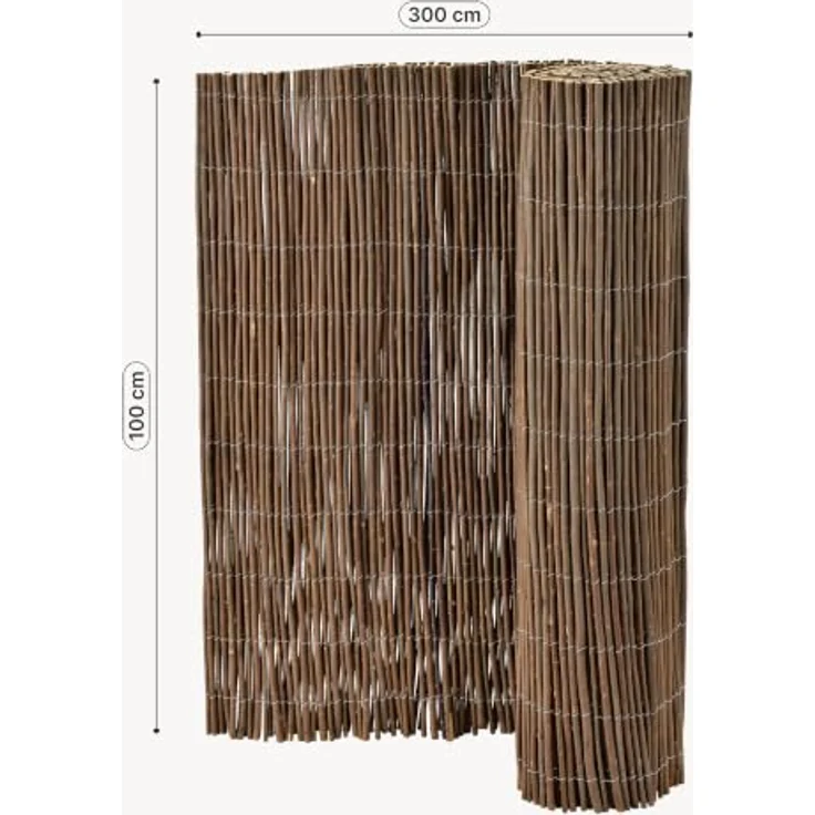 casa.pro Weidenzaun ‘Hyssna’ Sichtschutzmatte 100 x 300 cm, natürliche Optik für Balkon und Garten – Bild 3