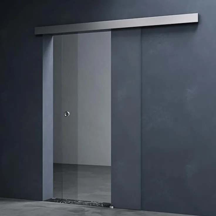 Mai & Mai Glasschiebetür Amalfi Klarglas, Muschelgriff, BxH: 90x205cm, Softclose, 8mm ESG-Sicherheitsglas