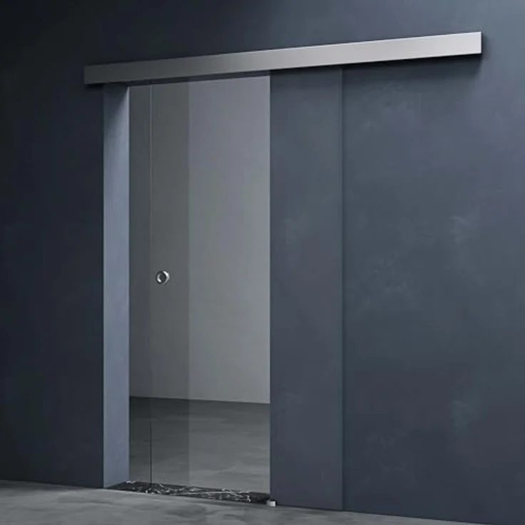 Mai & Mai Glasschiebetür Amalfi in Klarglas, Muschelgriff, BxH: 90x205cm, 8mm ESG-Sicherheitsglas – Bild 1