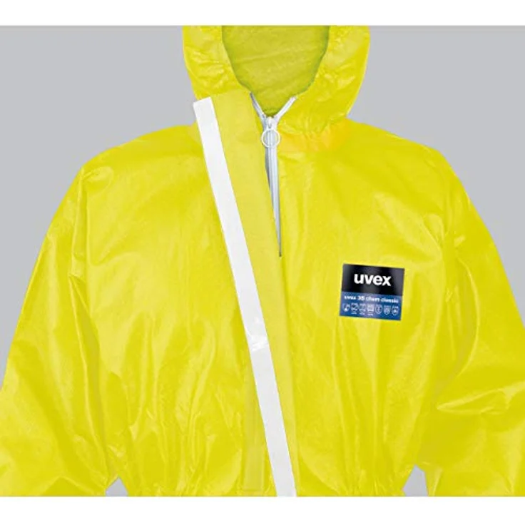Uvex Einweg-Overall 3B 89880, Chemikalienschutz Typ 3B, gelb, Gr. L, mit ultraschall-geschweißten Nähten – Bild 5