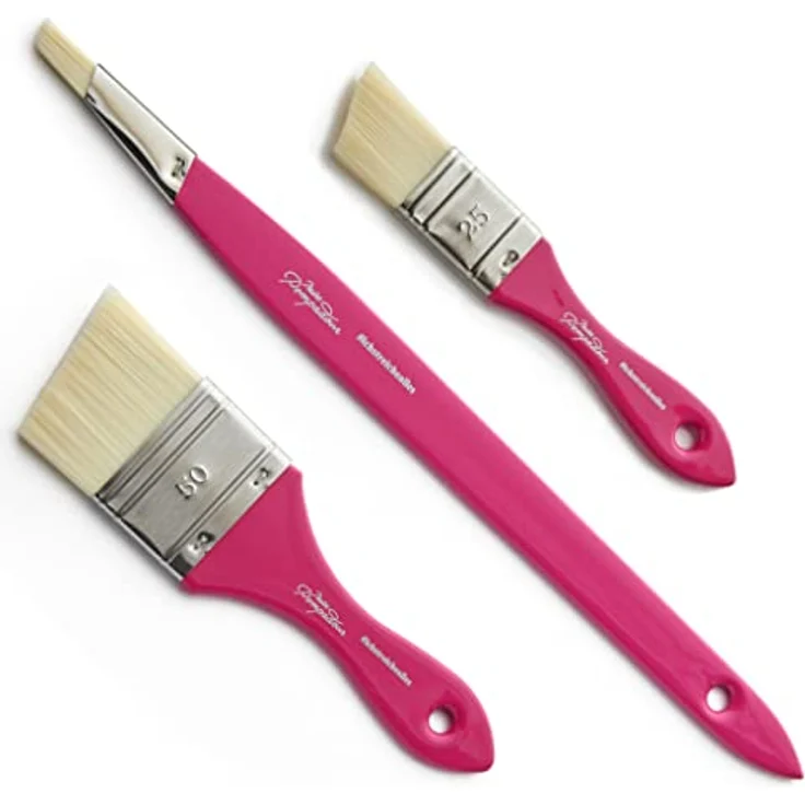 MissPompadour 3er Pinselset für Wandfarbe, Kreidefarbe, Holzfarbe, Möbelfarbe - Malerset mit 3 Pinseln für Lack, Lasur, Acrylfarbe - Pinsel Set Malerpinsel, Borstenpinsel 12mm, 25mm, 50mm – Bild 1