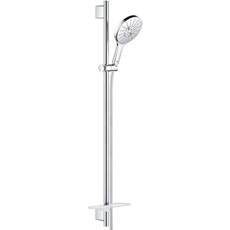 GROHE Rainshower SmartActive 150 Brausestangenset, Chrom, 3 Strahlarten, 900mm Brausestange, 1750mm Silverflex Schlauch, EasyReach Ablage – Bild 1