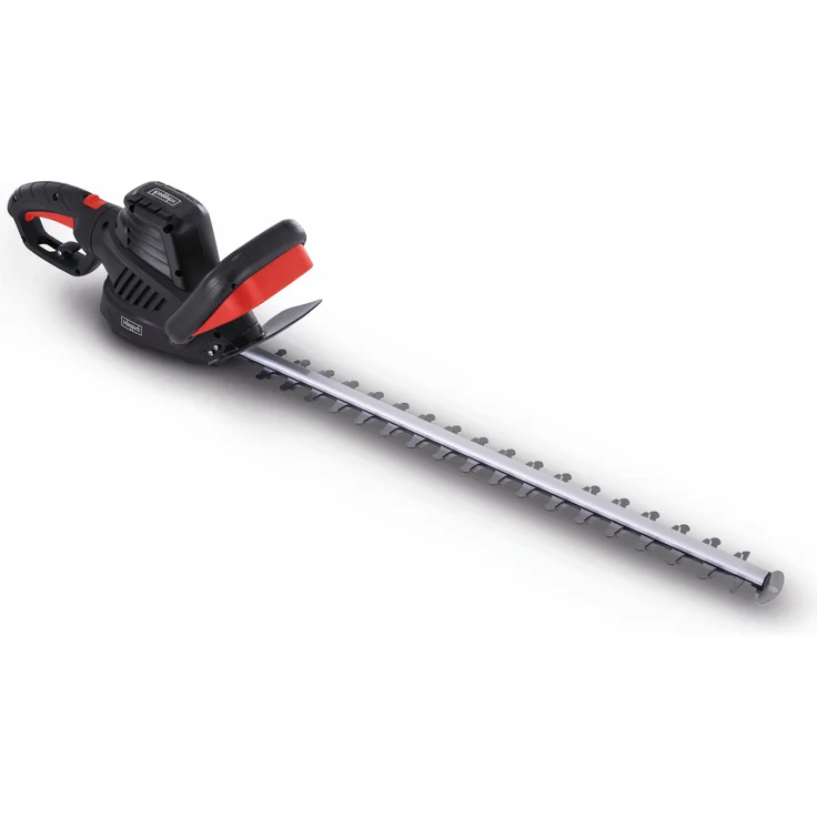 Scheppach Elektro-Heckenschere EHT610, 600 W, leistungsstarke Heckenschere mit 600 Watt Motor und drehbarem Handgriff, rot – Bild 1