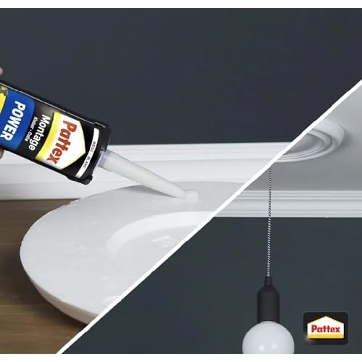 Pattex Montagekleber Power, Baukleber mit starker Anfangshaftung, Kraftkleber für saugende Materialien, Kleber für innen & außen, 1 x 370g - Preisvergleich – Bild 6