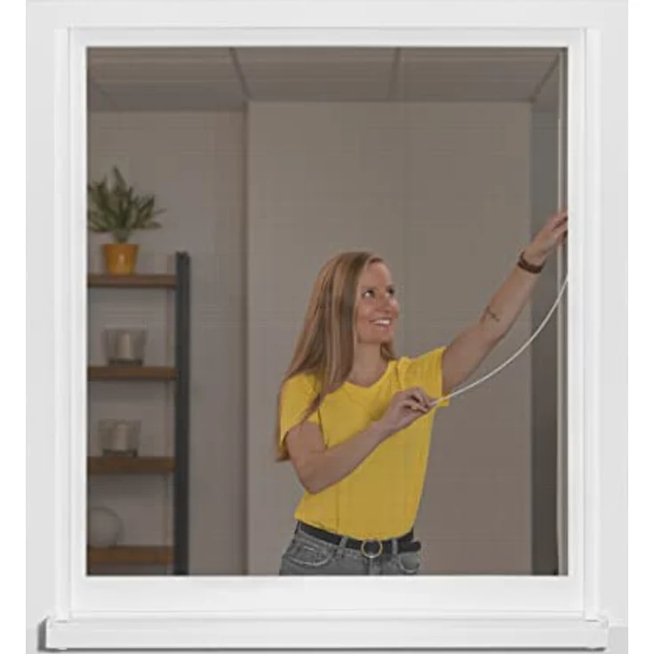 Schellenberg 70470 Fliegengitter Fenster Easy Click mit Fiberglasgewebe ohne bohren, einfaches Einklicken des Insektenschutz Gewebes, Fliegennetz problemlos austauschbar, 100 x 120 cm, weiß – Bild 2
