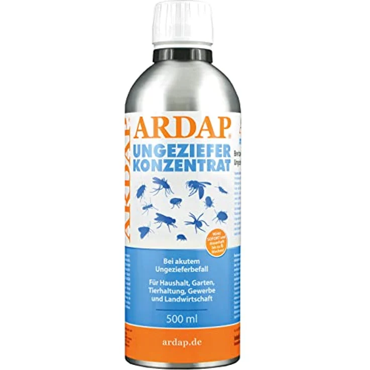 ARDAP Ungeziefer Konzentrat 500 ml - Zur Herstellung von bis zu 50 Liter Ungezieferspray gegen Fliegen, Bettwanzen, Milben, Stechfliegen, Motten, Mücken, Wespen, Silberfische – Bild 1