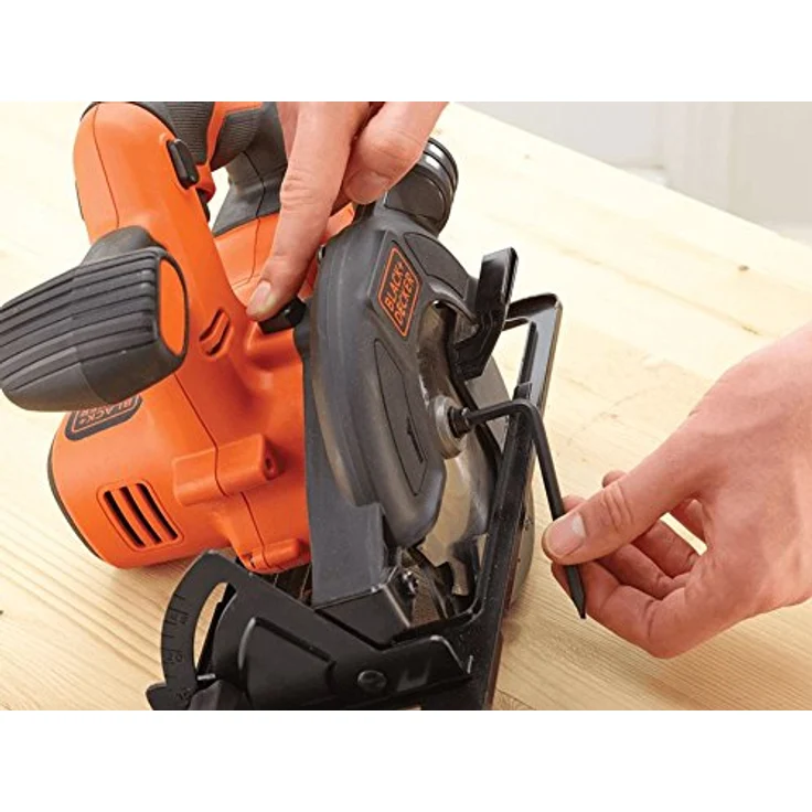 Black+Decker Akku-Kreissäge (18 V, 1,5 Ah,  140 mm, bis zu 43 mm Schnitttiefe einstellbar, gummierter Griff, elektrische Bremse, inklusive Ladegerät) BDCCS18 – Bild 5