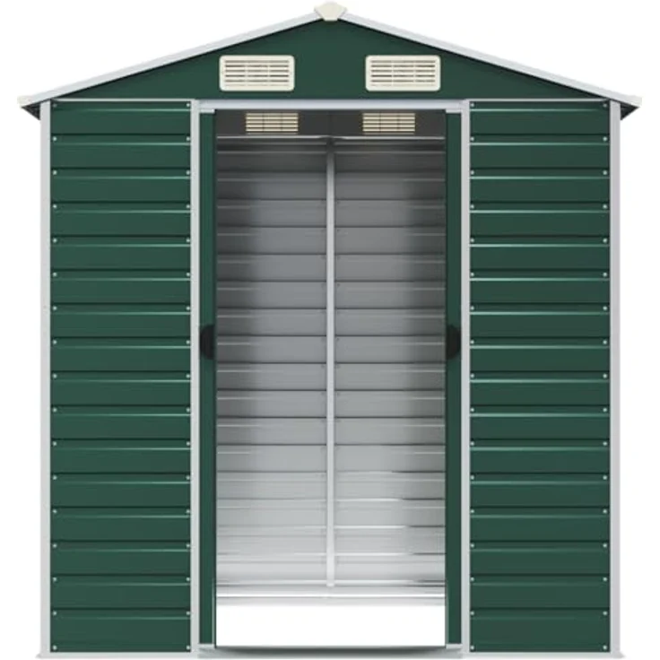 vidaXL Gerätehaus Grün 191x130x198 cm Verzinkter Stahl – Bild 5