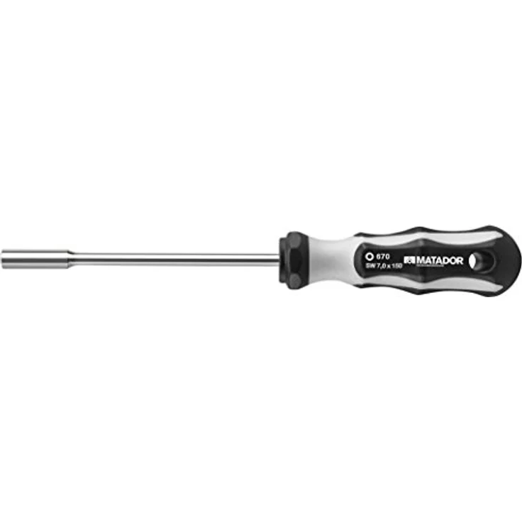 Matador Schraubwerkzeuge Steckschlüssel-Schraubendreher, 7mm mit ergonomischem 2-Komponentengriff und Aufhängeloch – Bild 2