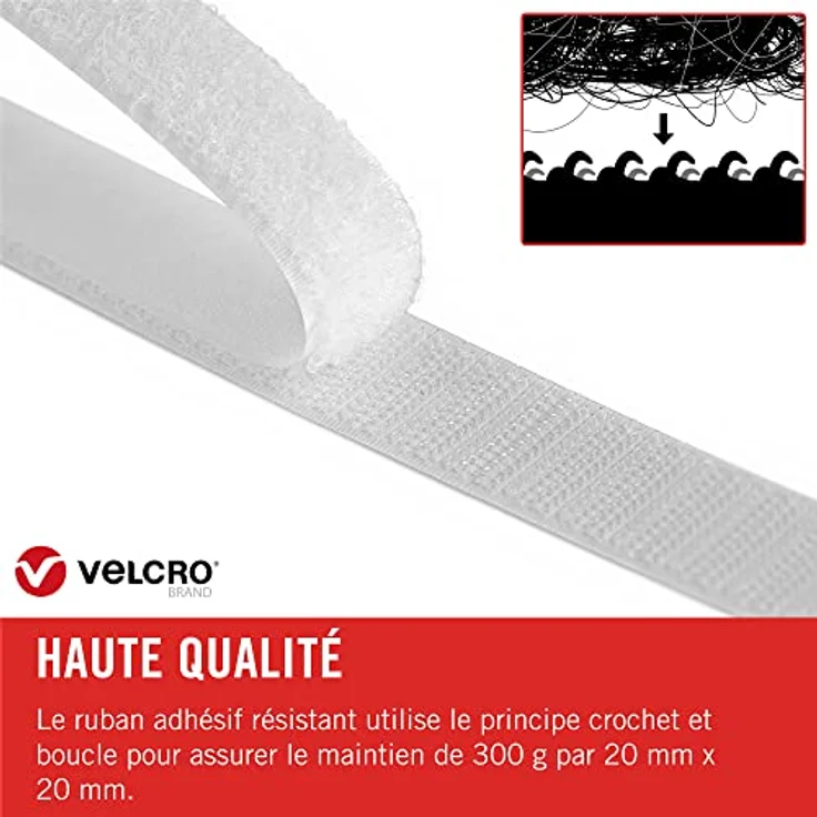 VELCRO VEL-EC60216 Klettband zum Aufkleben Haft- und Flauschteil (L x B) 5000mm x 20mm Weiß 5m - Preisvergleich – Bild 2