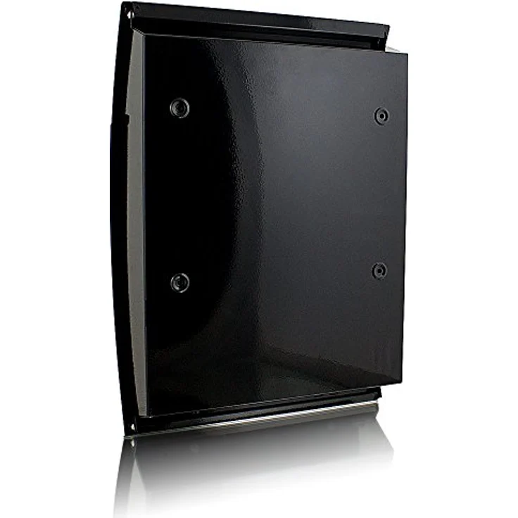 MS-Point Halbrunder Wandbriefkasten, eleganter Metallbriefkasten mit 3 Sichtfenstern, Schwarz – Bild 4