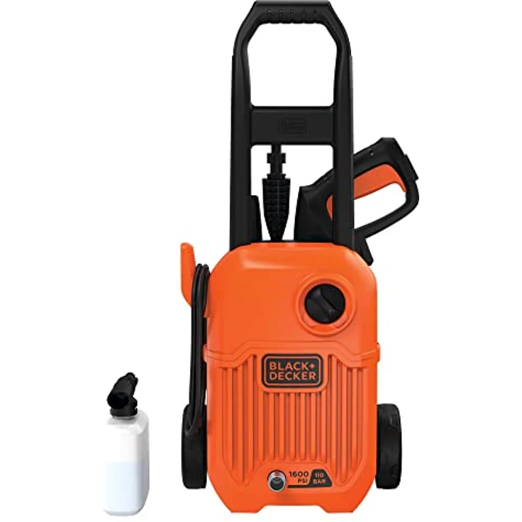 Black & Decker Hochdruckreiniger BD UNTERLEGSCHEIBE 1300W BDBEPW1300L, 110 bar, kompakt, orange, USB-Stromversorgung – Bild 2