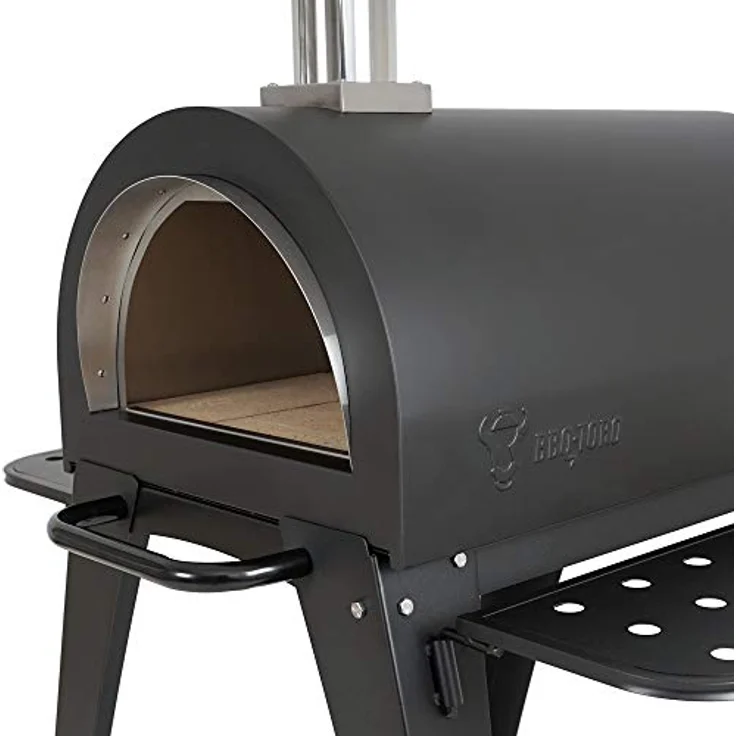 BBQ-Toro Pizzaofen "Havai", Steinbackofen mit Schamottesteinen, 500°C, 2 Seitenablagen, Edelstahl und lackiertes Stahlblech – Bild 6