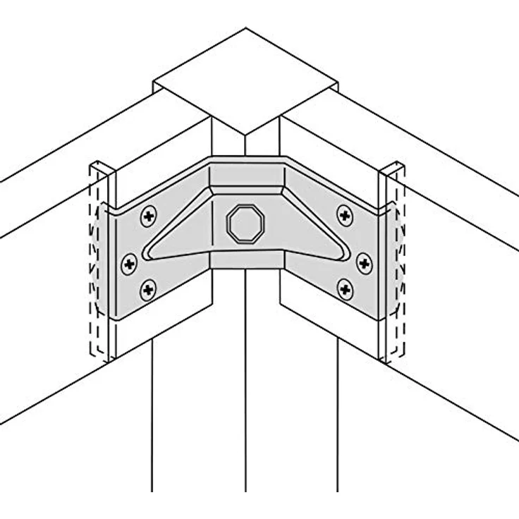 4 x SO-TECH® Tischbeinbeschlag aus verzinktem Stahl 50 x 100 mm für stabile Konstruktionen Winkelbeschlag Zargenverbinder Winkelverbinder für Tische und Bänke - Preisvergleich – Bild 3