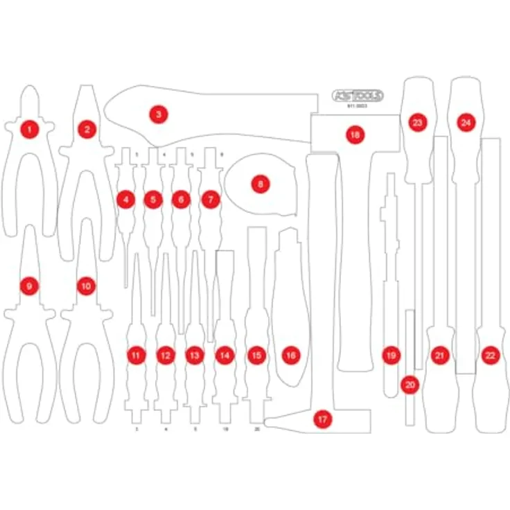 KSTOOLS KS Tools Leere Schaumstoffeinlage unbestückt für System-Koffer 811.0033