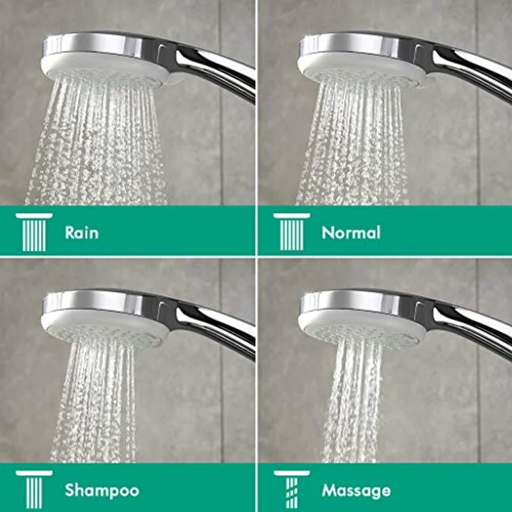 hansgrohe Handbrause Croma 100 Vario 28535000, 10cm Brausekopf, verschiedene Strahlarten, für Durchlauferhitzer geeignet - Preisvergleich – Bild 2