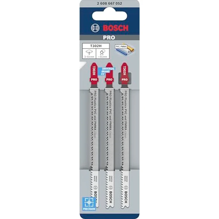 Bosch JSB RBP - 3ER T 302 H, Stichsägeblätter für PVC und PMMA, 132 mm, 3-teilig – Bild 2