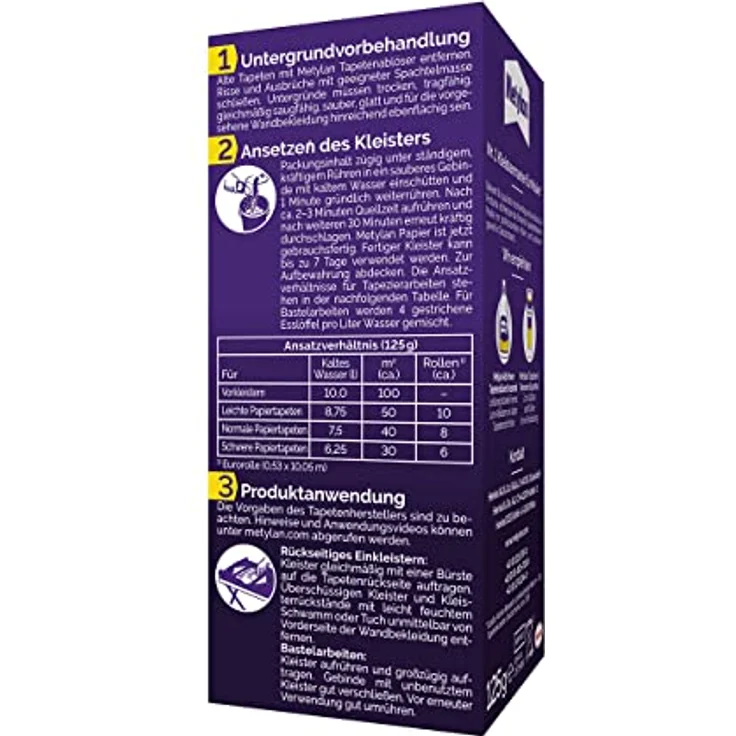 Metylan Papiertapetenkleister 125 g - Preisvergleich – Bild 2