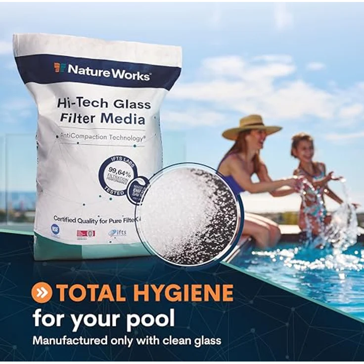 Nature Works Hi-Tech Glas Filtermedium, Korngröße 0,6 - 1,2 mm, Recyclingglas für modernes Pool-Zubehör – Bild 6