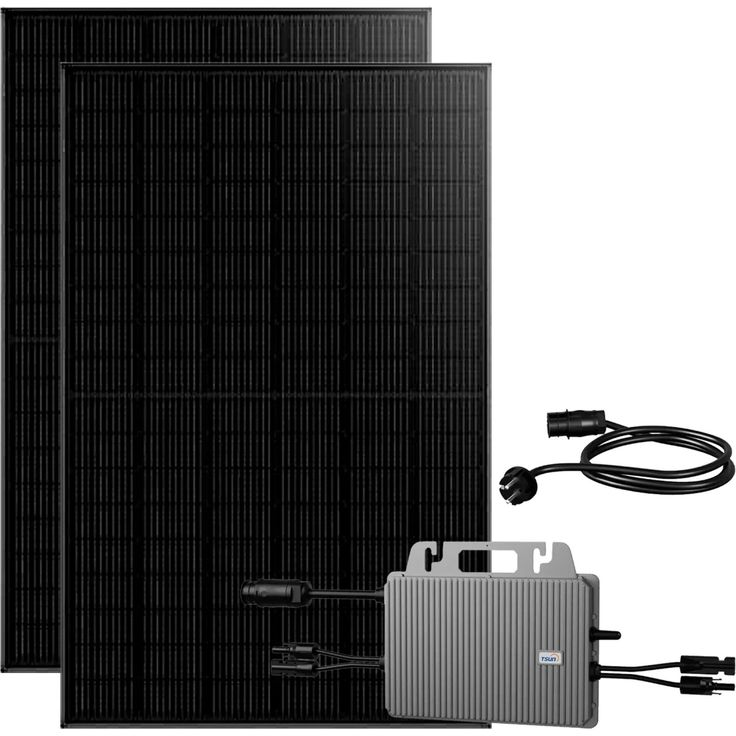 TSUN 910W Balkonkraftwerke Komplettset, 800W Mikro-Wechselrichter mit 2x 455W JA Solar Doppelglas-Modulen und AC Kabel Plug and Play
