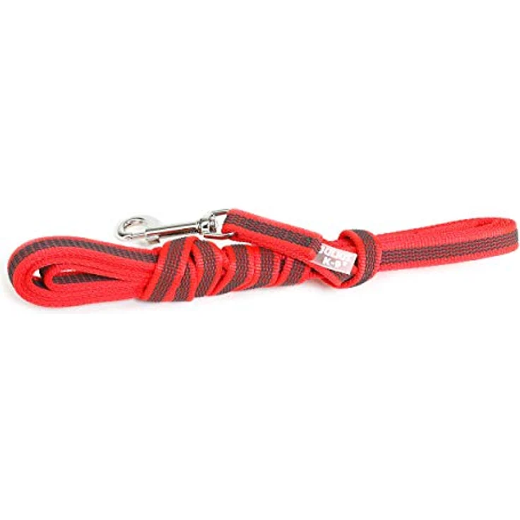 JULIUS K-9 IDC Color & Gray gumierte Leine, 14 mm x 3 m mit verstärktem Haltegriff, Rot-Grau – Bild 3