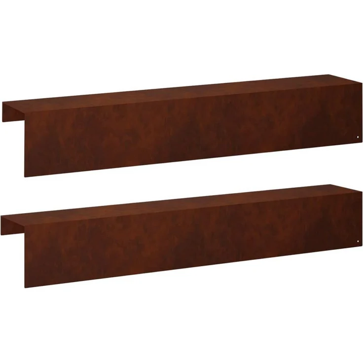 vidaXL Beetumrandung Garten-Abdeckprofil, 2er Set, wetterfest aus Stahl, 100 x 15 x 15 cm, Rostoptik