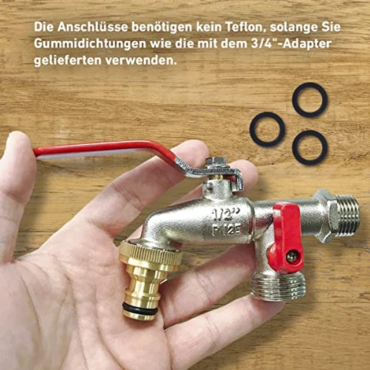 Aqua Control G6354 Premium-Gartenwasserhahn mit Doppeltem Ausgang 1/2" – 3/4" – Bild 4