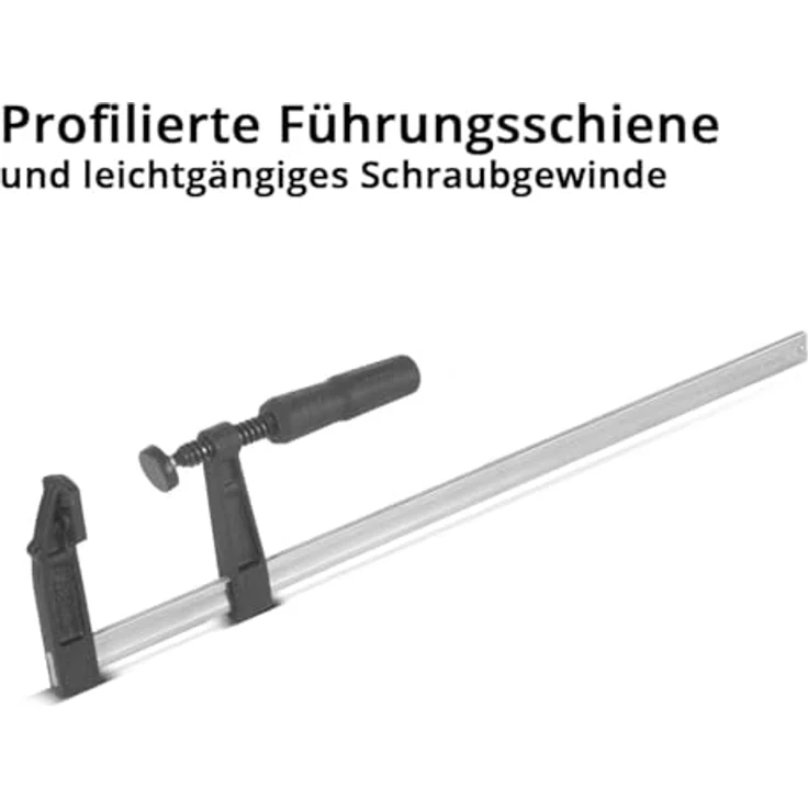 STAHLWERK Schraubzwinge 80x500 mm, 2er Set, kraftvolle F-Zwinge aus Stahl und Kunststoff, stabile Klemmzwinge mit Spannweite 500 mm und Spanntiefe 80 mm, ergonomischer rutschfester Griff – Bild 3