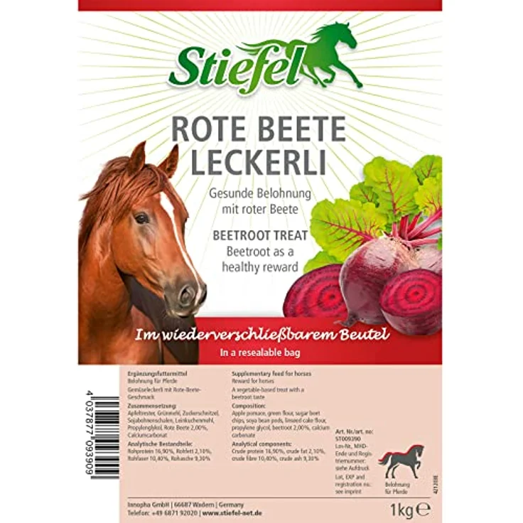 Stiefel Rote Beete Leckerli für Pferde, mit Rote Beete Geschmack, getreidefrei, ges&e Belohnung, ideal für Freizeit-, Sport-, Leistungs- & Zuchtpferden, 1kg – Bild 5