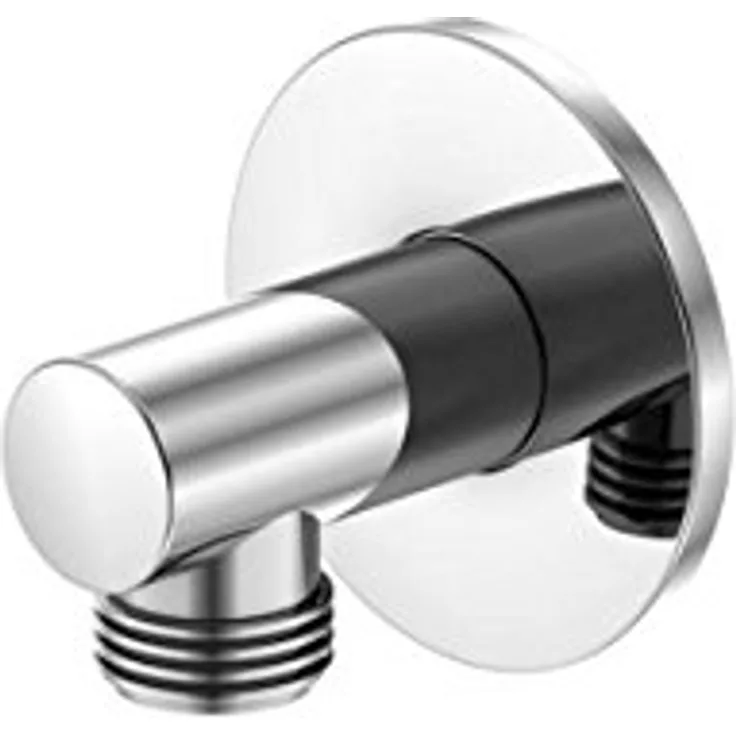 Steinberg 100 1660 Aus massivem Messing gefertiger und auf auf Hochglanz polierter, Premium Wand-Anschluss mit Eigensicherung gegen Rückfließen Wandanschlussbogen, Chrom