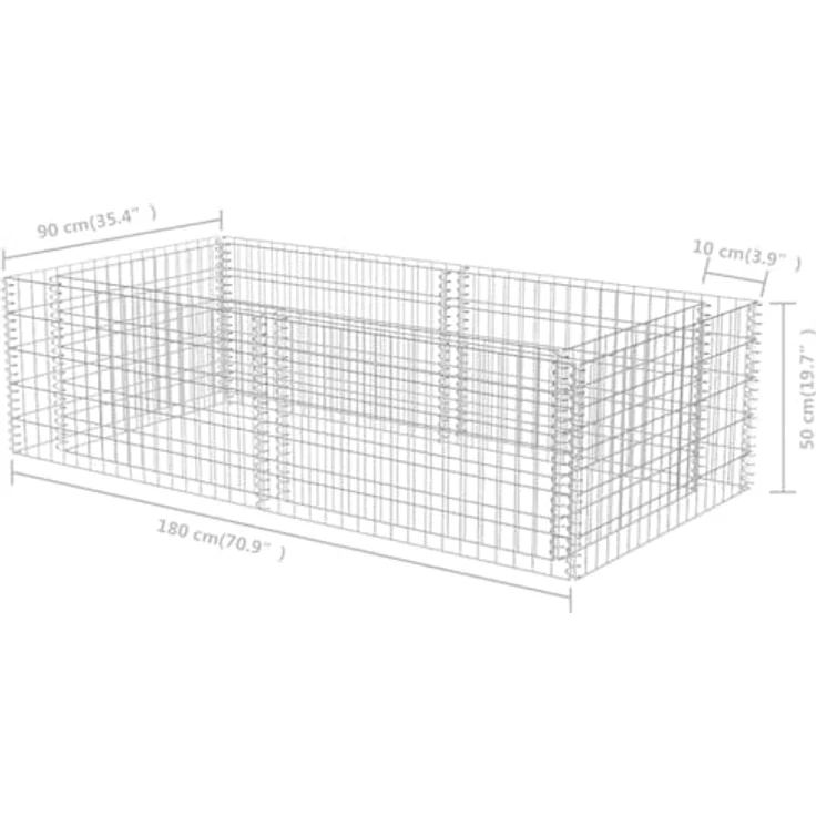 vidaXL Pflanzkübel Steinkorb 180×90×50 cm – Bild 4