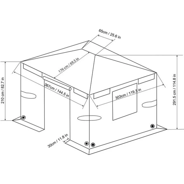 Sojag Pavillon 10 x 12 Winterabdeckung Grau – Bild 8