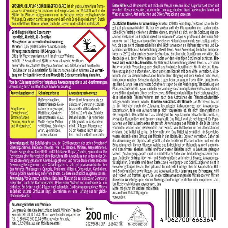 Substral Schädlingsfrei Orchideen & Zierpflanzen 200 ml – Bild 2