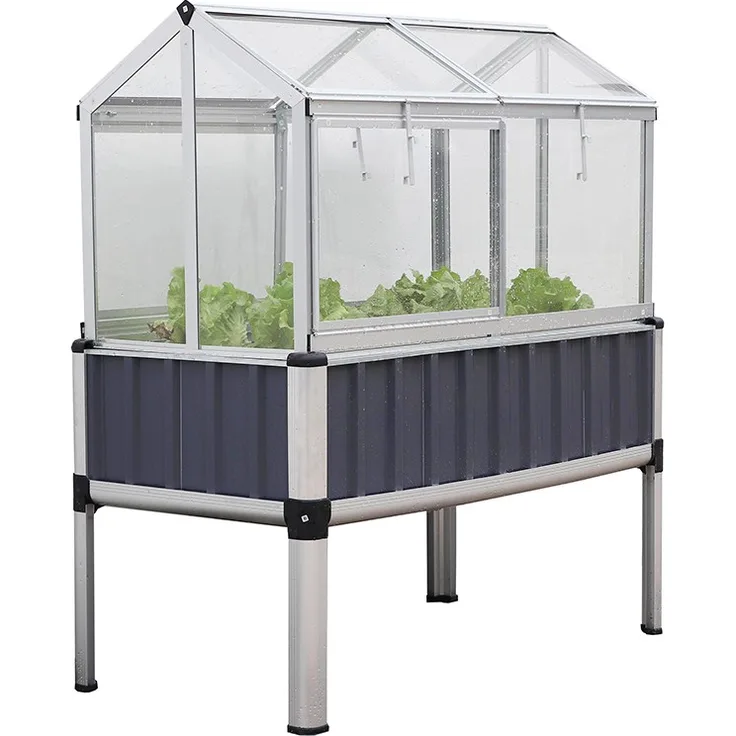 TTL Garden Hochbeet Gewächshaus Superior 128x114x60 cm - Pflanzkasten, Kräuterbeet, Gemüse Beet, B