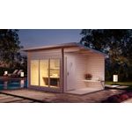 FinnTherm Saunahaus Agda Gartensauna 2 Sitzbänke aus Holz Sauna Wandstärke 90 mm Außensauna - Preisvergleich