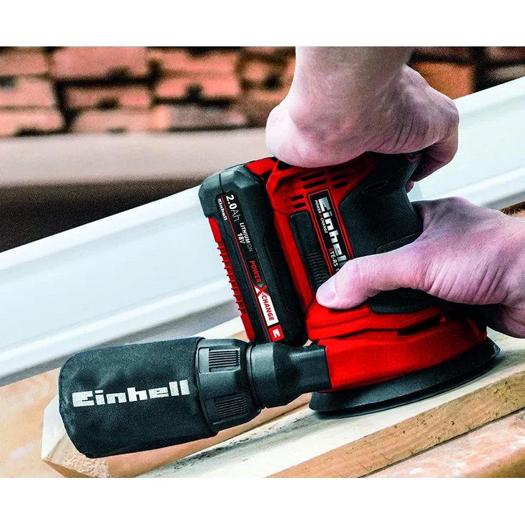 Einhell Akku Exzenterschleifer TE-RS 18 Li Solo Power X-Change PXC (Lithium Ionen, 18 V, Schleifteller-D 125 mm, Softgrip, inkl. 1 x Schleifpapier, ohne Akku und Ladegerät) – Bild 4