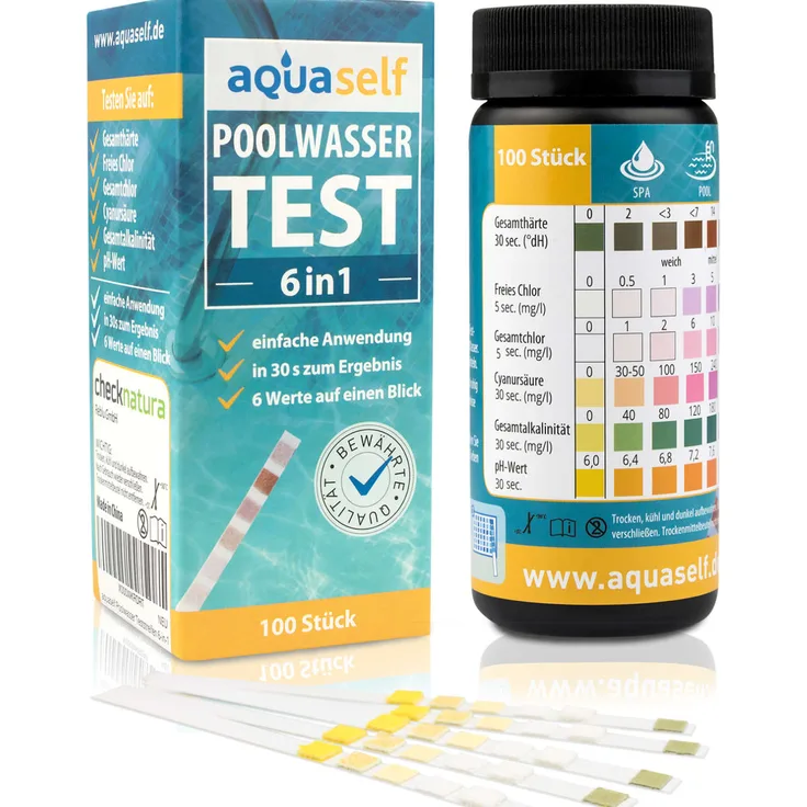 Aquaself Pool Wasserteststreifen 6-in-1