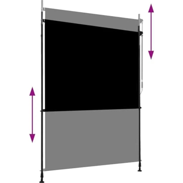 vidaXL Außenrollo 150 x 270 cm Anthrazit mit Handkurbelbetrieb und UV-Schutz – Bild 3