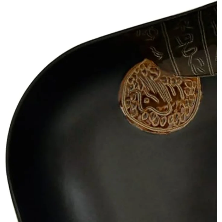 vidaXL Aufsatzwaschbecken, Schwarz, Handgefertigt aus Keramik, Vintage-Stil Eleganz – Bild 7